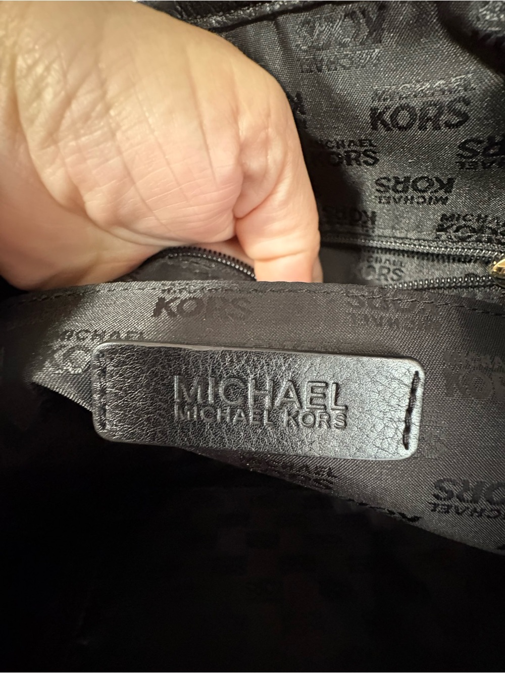 Michael Kors Black Logo Jacquard Tote with Gold MK Charm - Picture 8 of 8